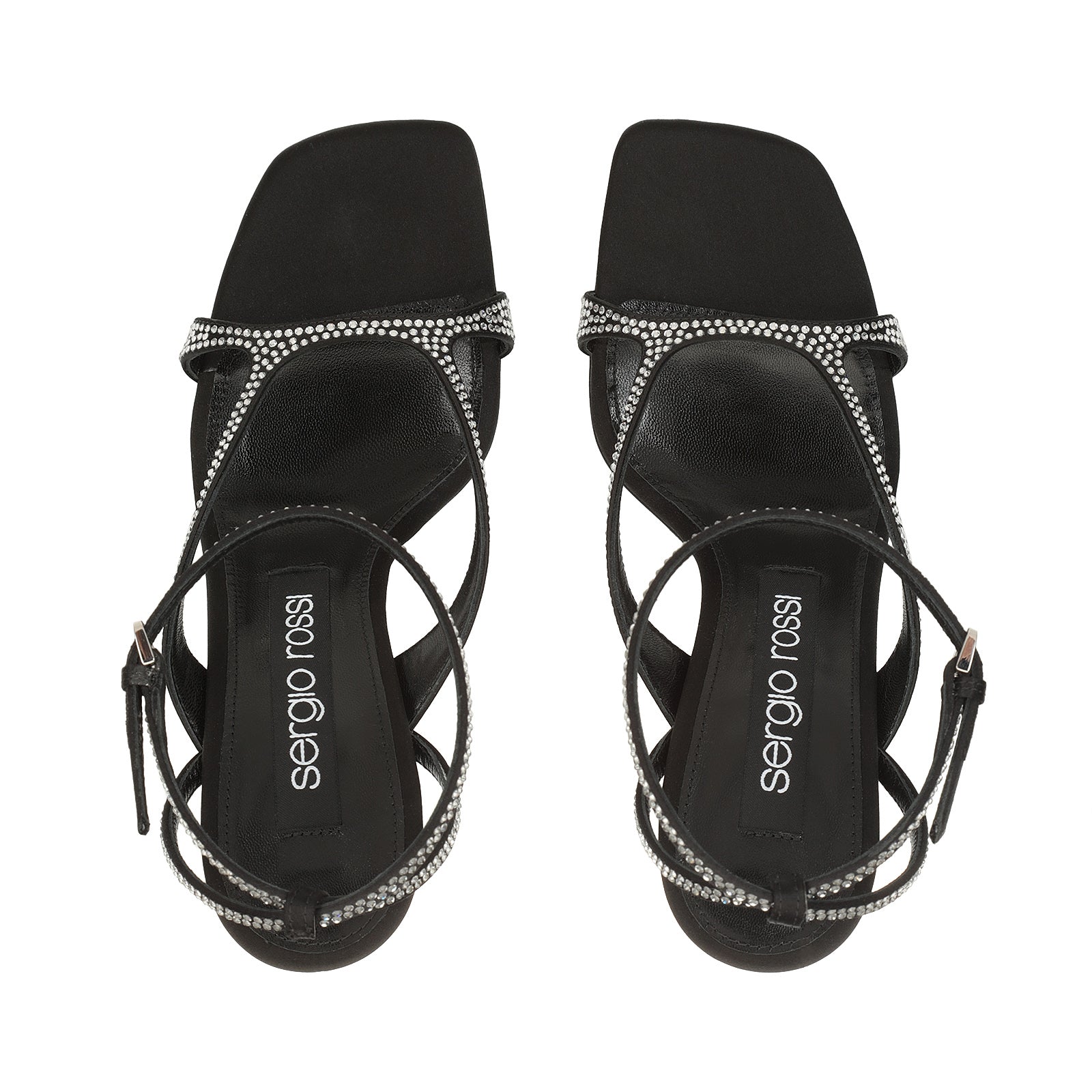 Sr Aracne 95 heeled sandals - Nero & Crystal