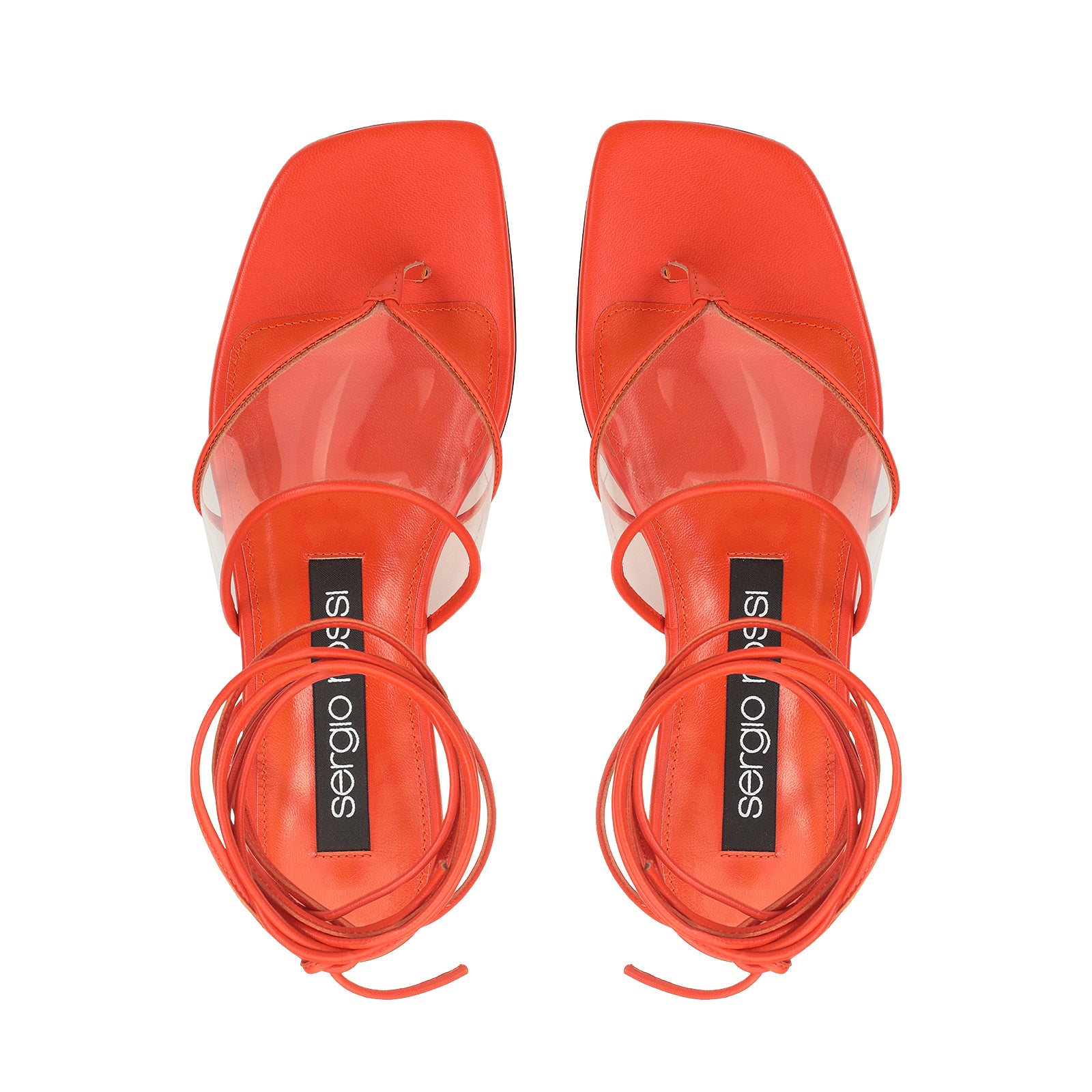 Sr flat sandals - Mandarin & Trasparente
