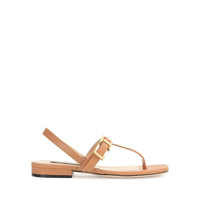 Sandales plates Sr Nora en cuir - Tan
