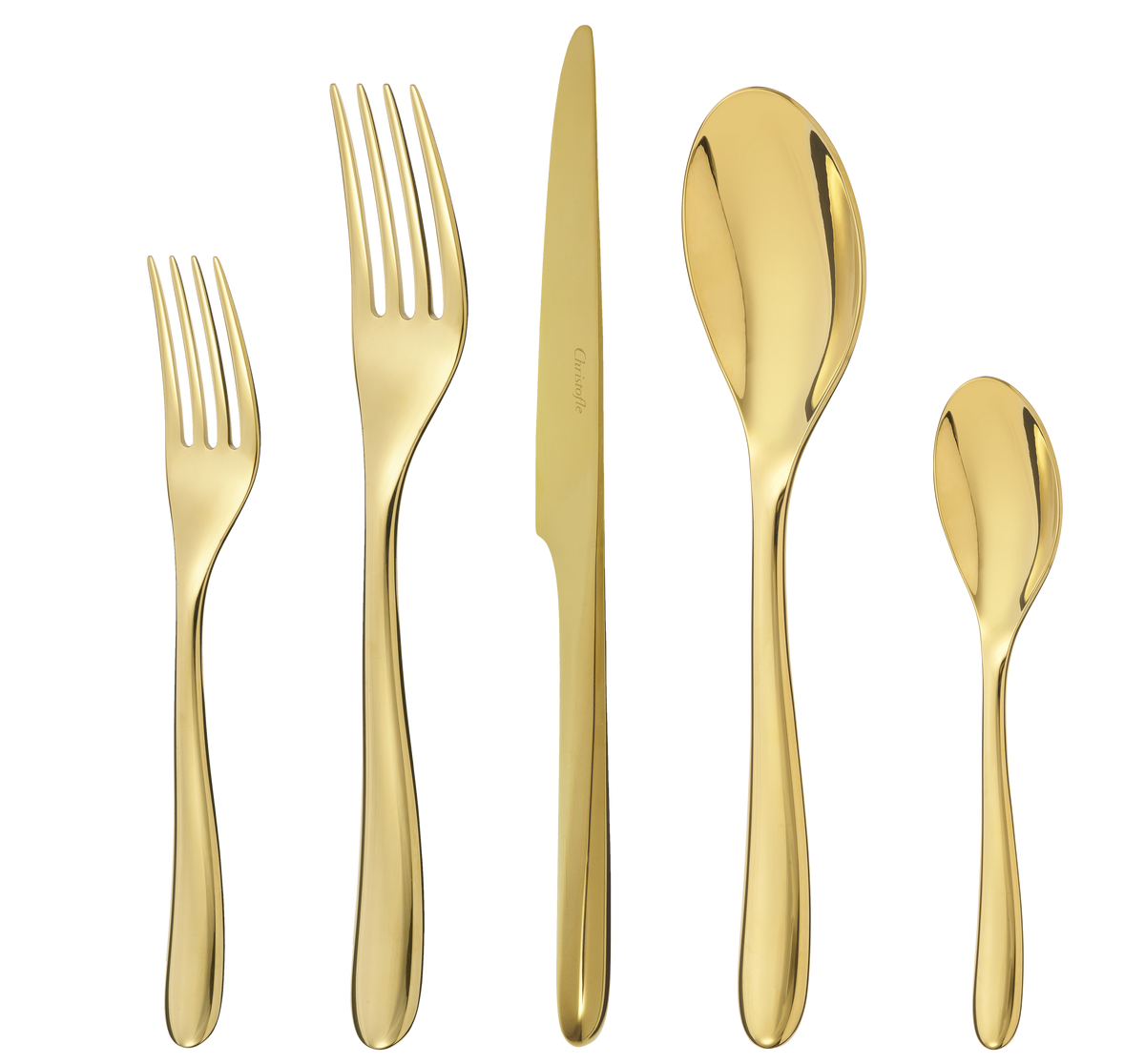 Ens. individuel de 5 couverts or L'Ame de Christofle AC