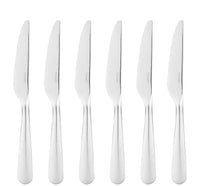 Set of 6 serrated table knives in stainless steel - Steel