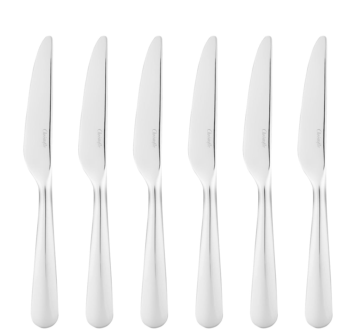 Set of 6 serrated table knives in stainless steel - Steel