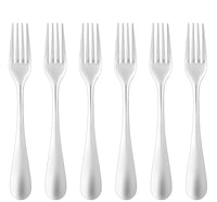 Set of 6 stainless steel dessert and starter forks - Steel