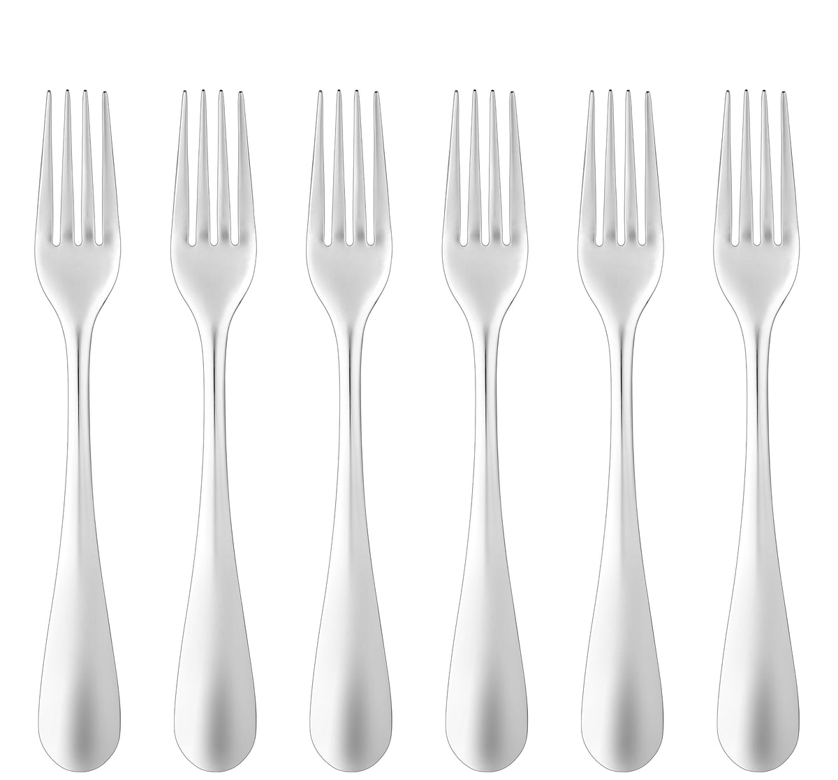 Set of 6 stainless steel dessert and starter forks - Steel