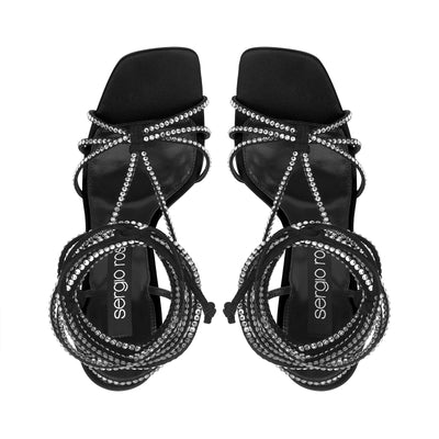 Sr Dea Crystal 95 heeled sandals - Nero & Crystal