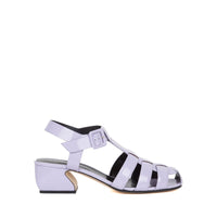 Sandales tressées à talons blocs 45 en cuir - Wisteria