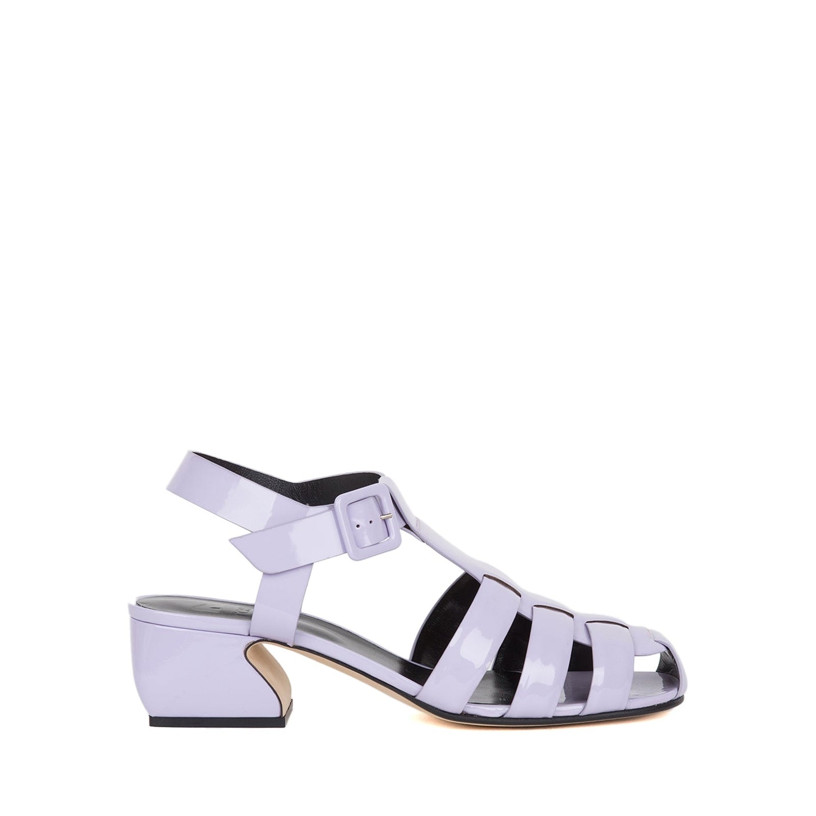 Sandales tressées à talons blocs 45 en cuir - Wisteria