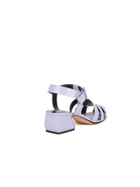 Sandales tressées à talons blocs 45 en cuir - Wisteria
