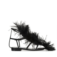 Sandales plates Amazona en soie - Nero