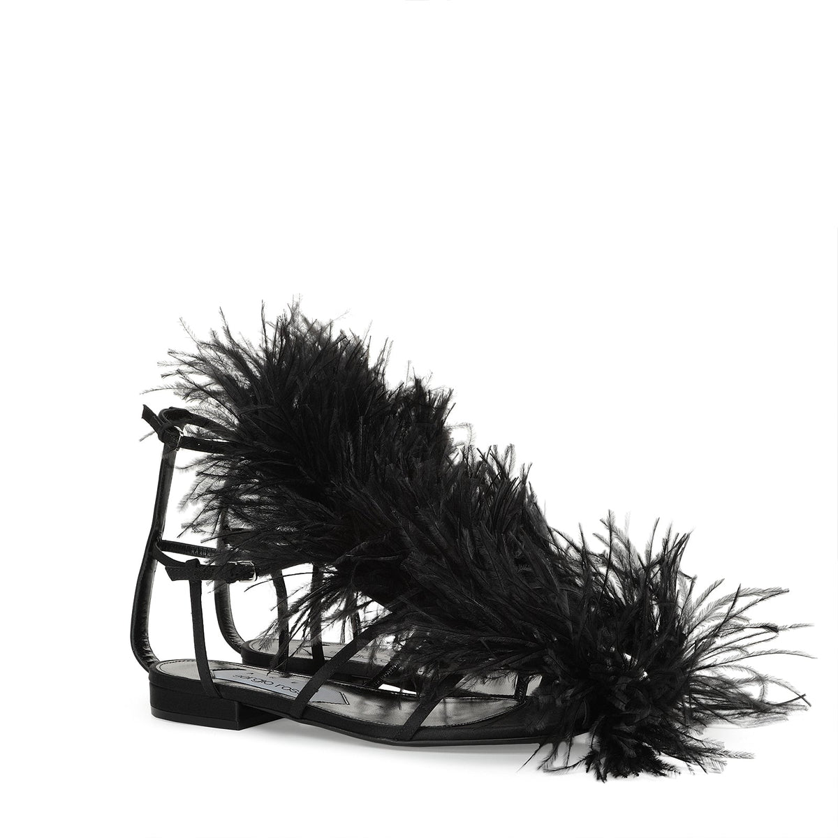 Sandales plates Amazona en soie - Nero