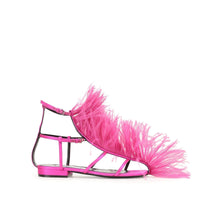 Sandales plates Amazona en soie - Dragon Fruit