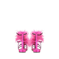 Sandales plates Amazona en soie - Dragon Fruit