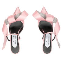 Area Marquise 50 Heeled Mules - Light Rose & Crystal