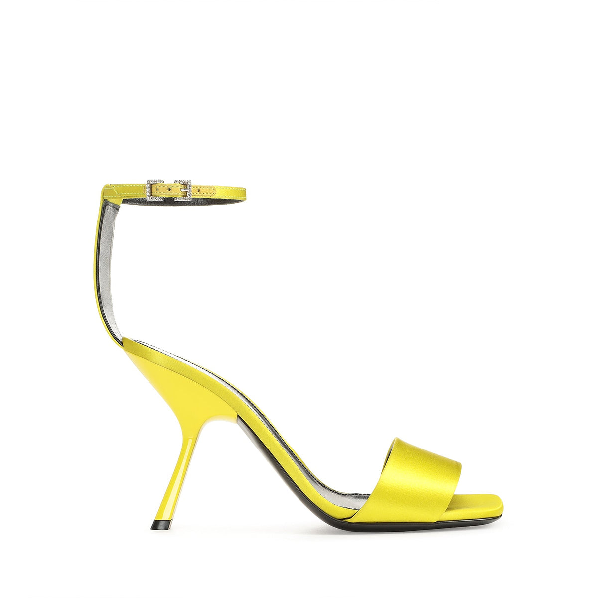 Sandales à talons Evangelie 100 en soie - Citron