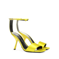 Sandales à talons Evangelie 100 en soie - Citron