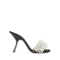 Mules à talons Evangelie 100 en soie - Nero & Perla