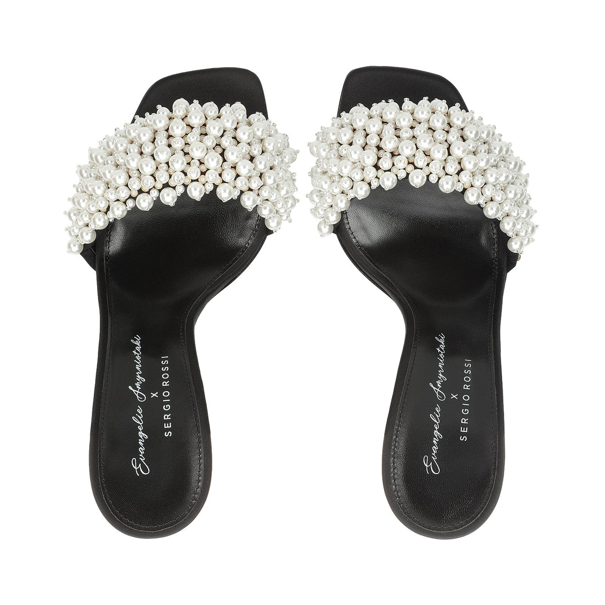 Mules à talons Evangelie 100 en soie - Nero & Perla