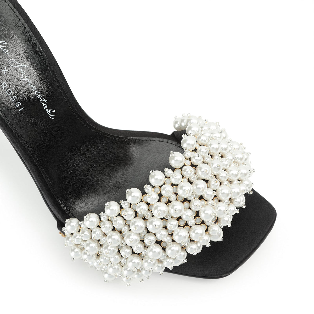 Mules à talons Evangelie 100 en soie - Nero & Perla
