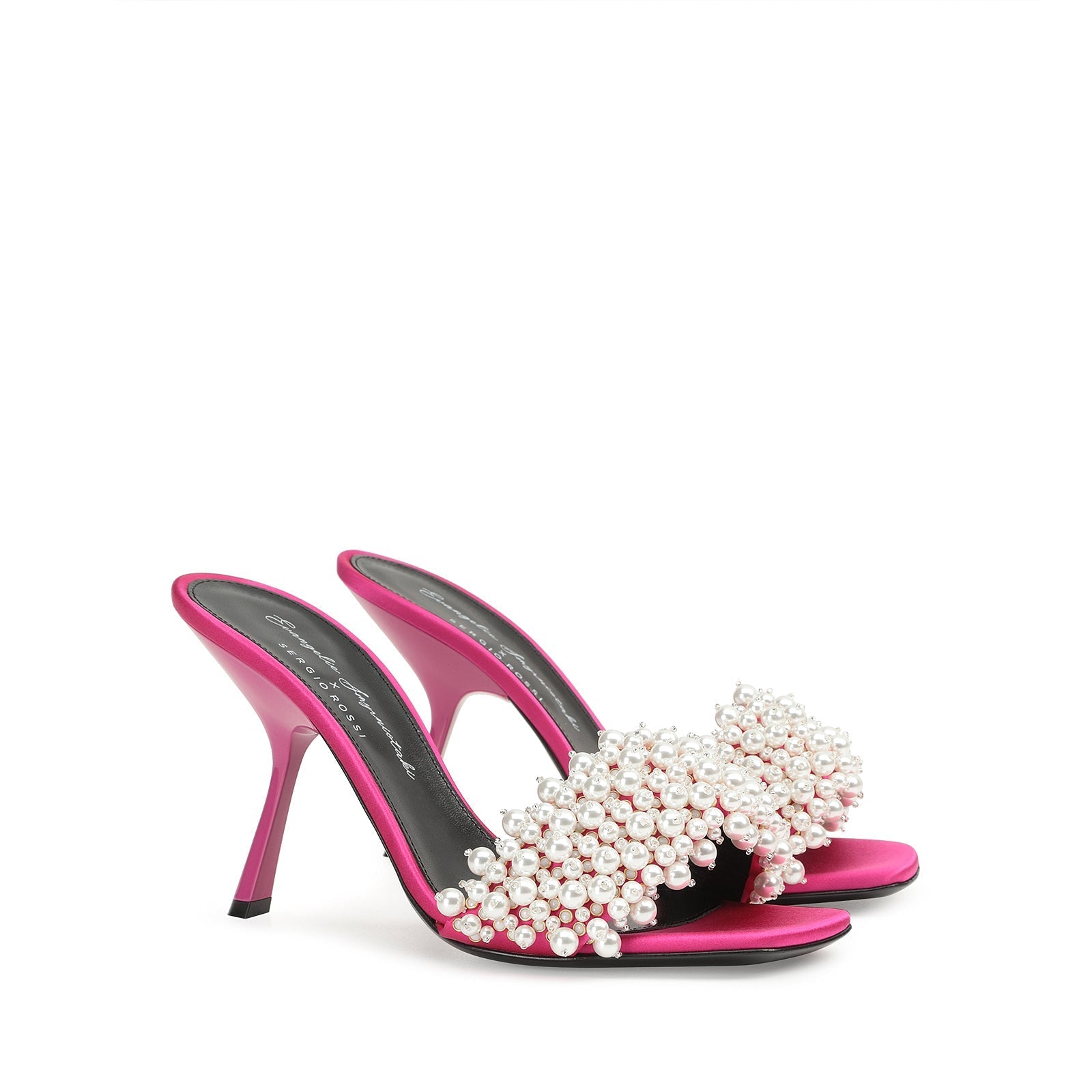 Mules Evangelie 100 en soie - Magenta & Palladio