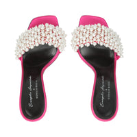 Mules à talons Evangelie 100 - Magenta & Palladio & Crystal