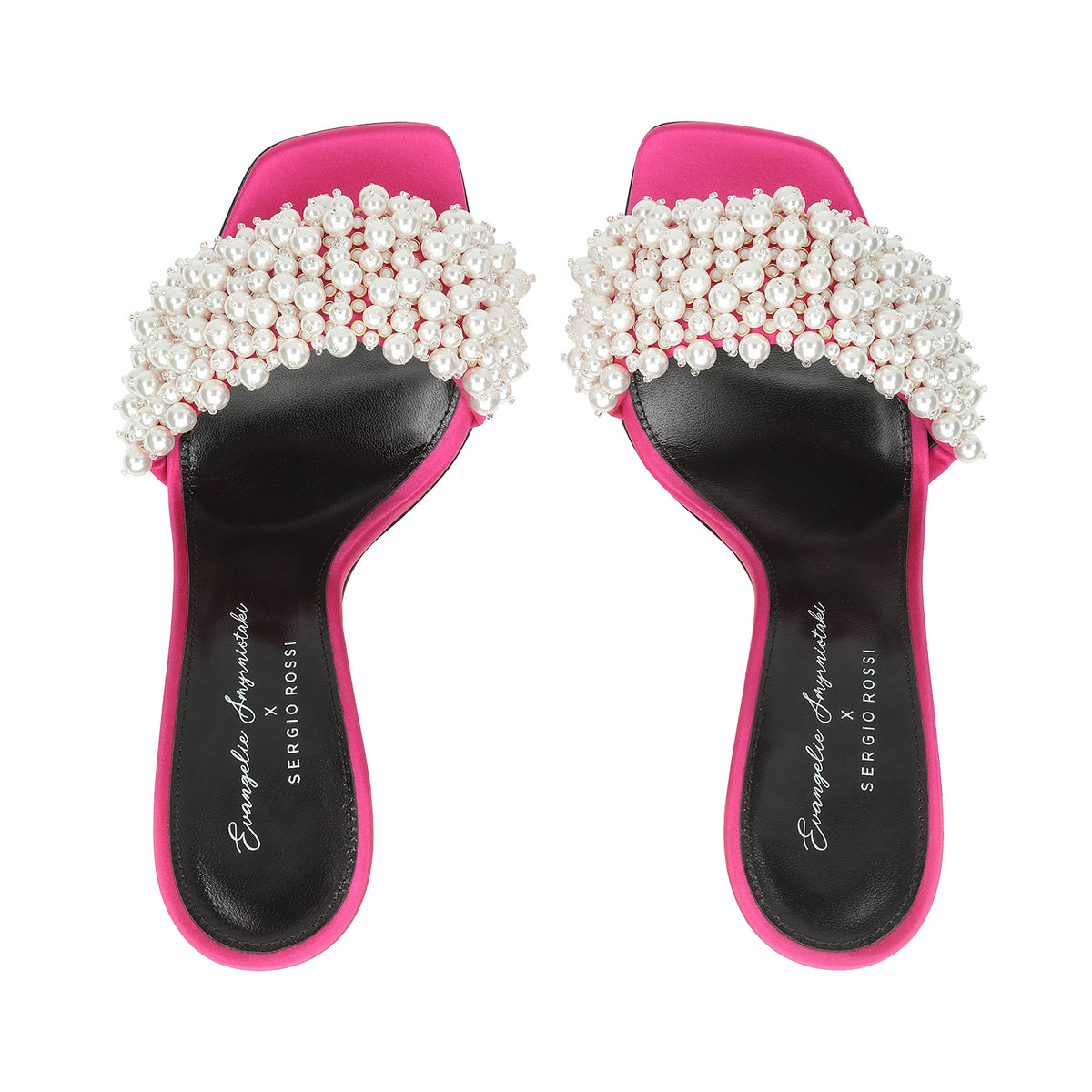 Mules à talons Evangelie 100 - Magenta & Palladio & Crystal