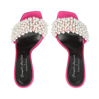 Mules Evangelie 100 en soie - Magenta & Palladio