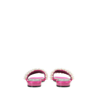 Mules plates Evangelie en soie - Magenta Perla