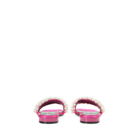Mules plates Evangelie en soie - Magenta Perla