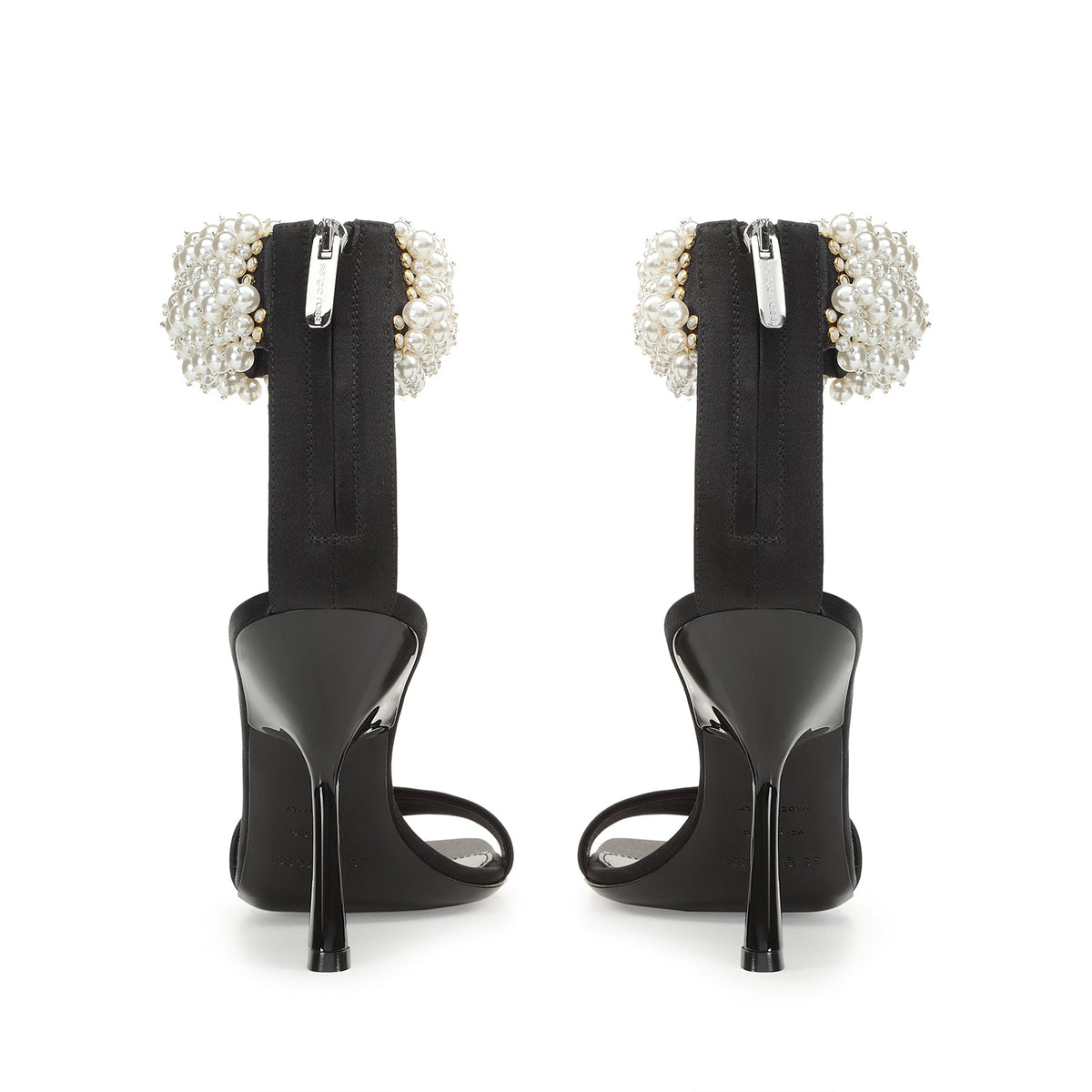 Sandales à talons Evangelie 100 en soie - Nero & Perla