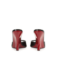 Mules compensées Evangelie 100 en cuir verni - Nero & Rosso