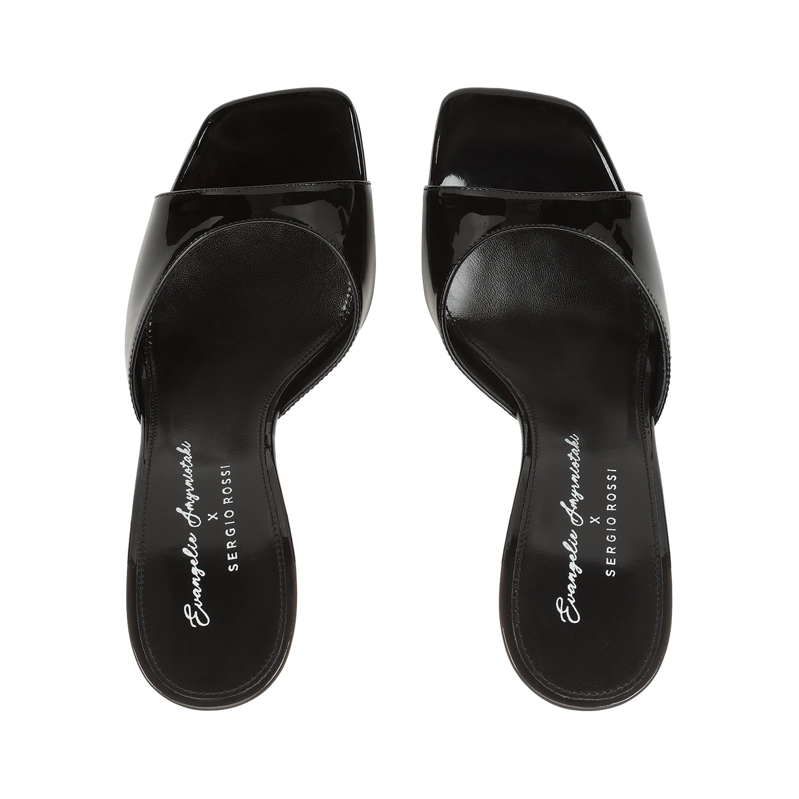 Mules compensées Evangelie 100 en cuir verni - Nero & Rosso
