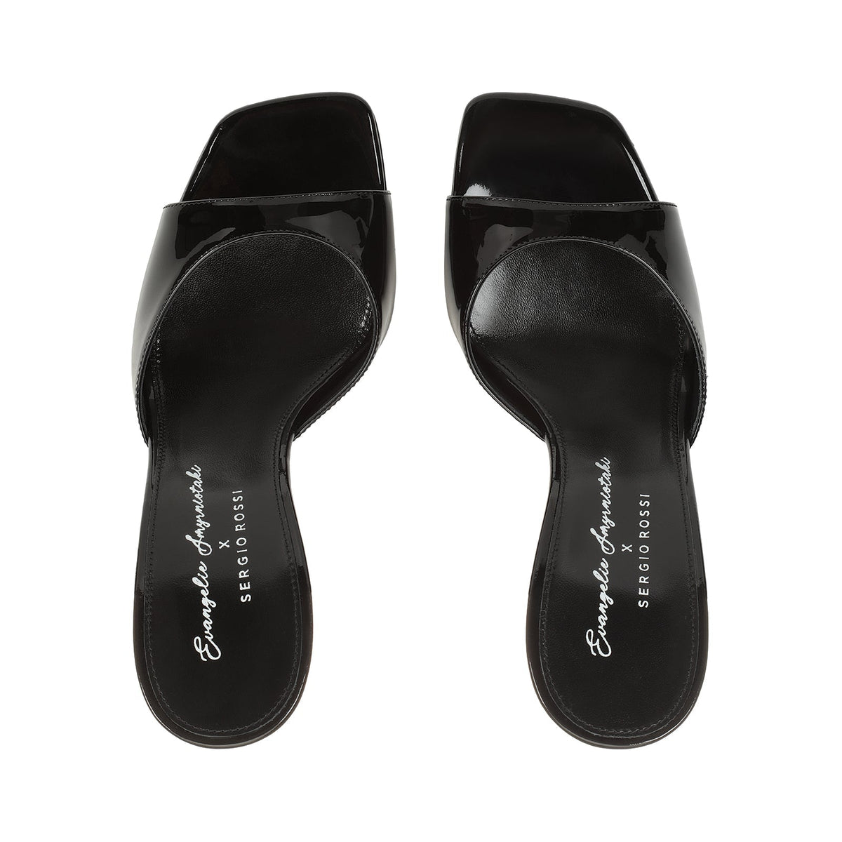 Mules compensées Evangelie 100 en cuir verni - Nero & Rosso