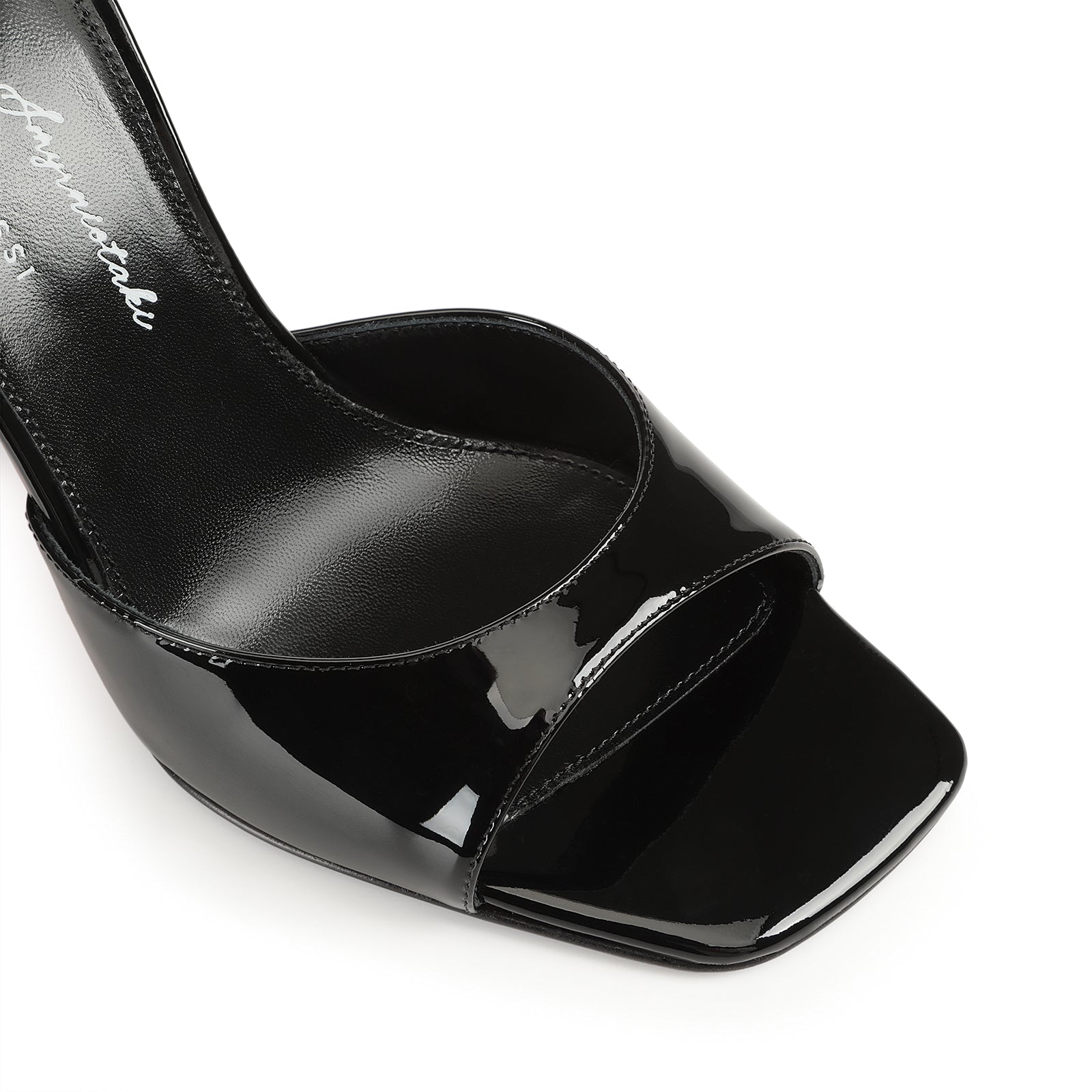Mules compensées Evangelie 100 en cuir verni - Nero & Rosso