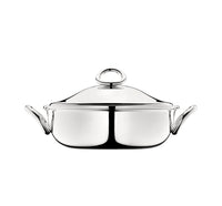 Vertigo vegetable container with lid, silver-plated - Silver