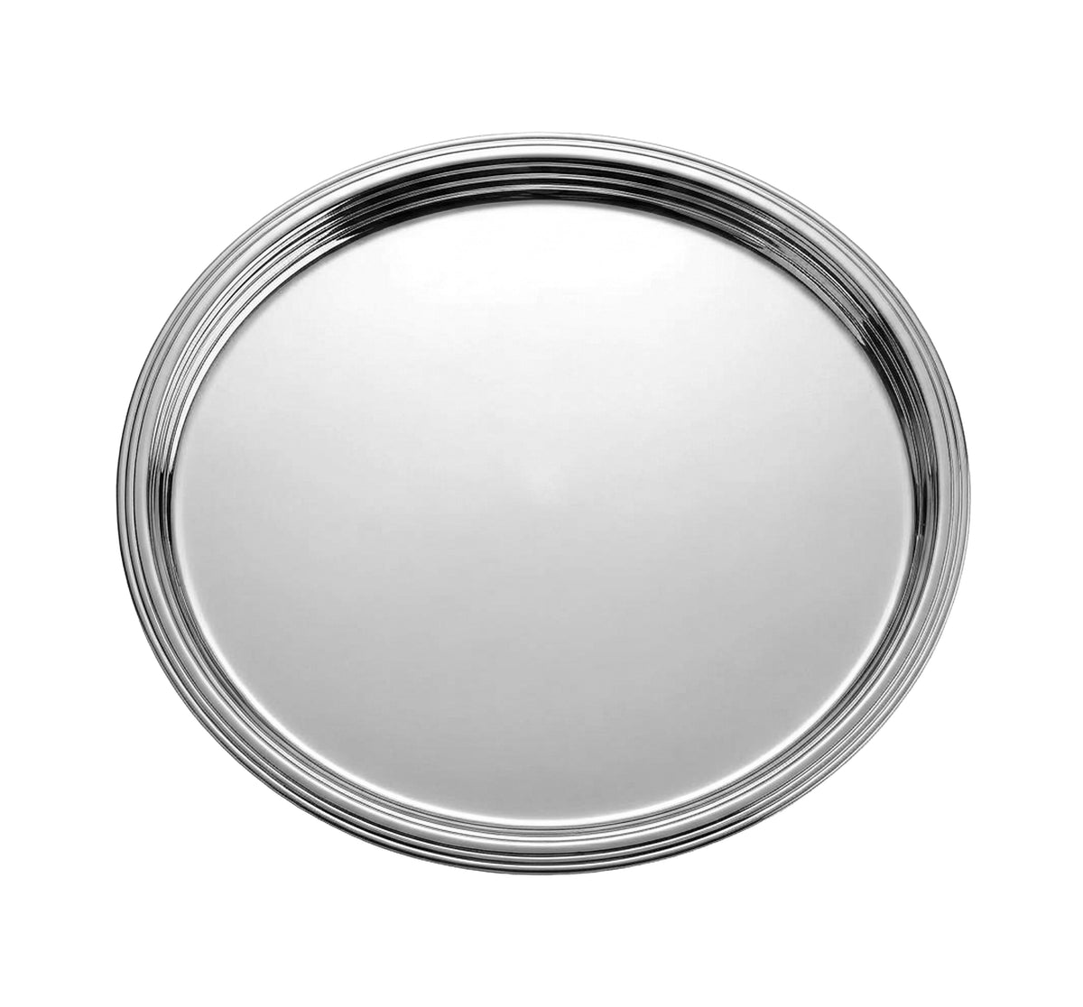Plateau rond en argent plaqué - Argent