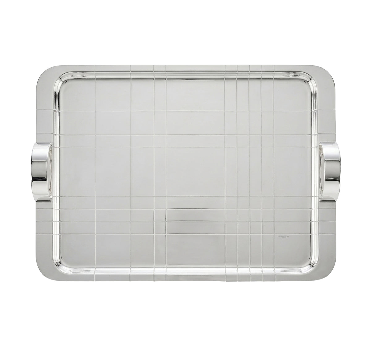 Plateau à anses 45x32cm Graphik - Argent