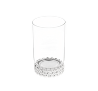 Photophore sans bougie Babylone Métal argenté et verre