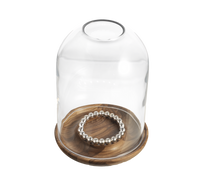 Photophore noyer 29 cm sans bougie Perles BO