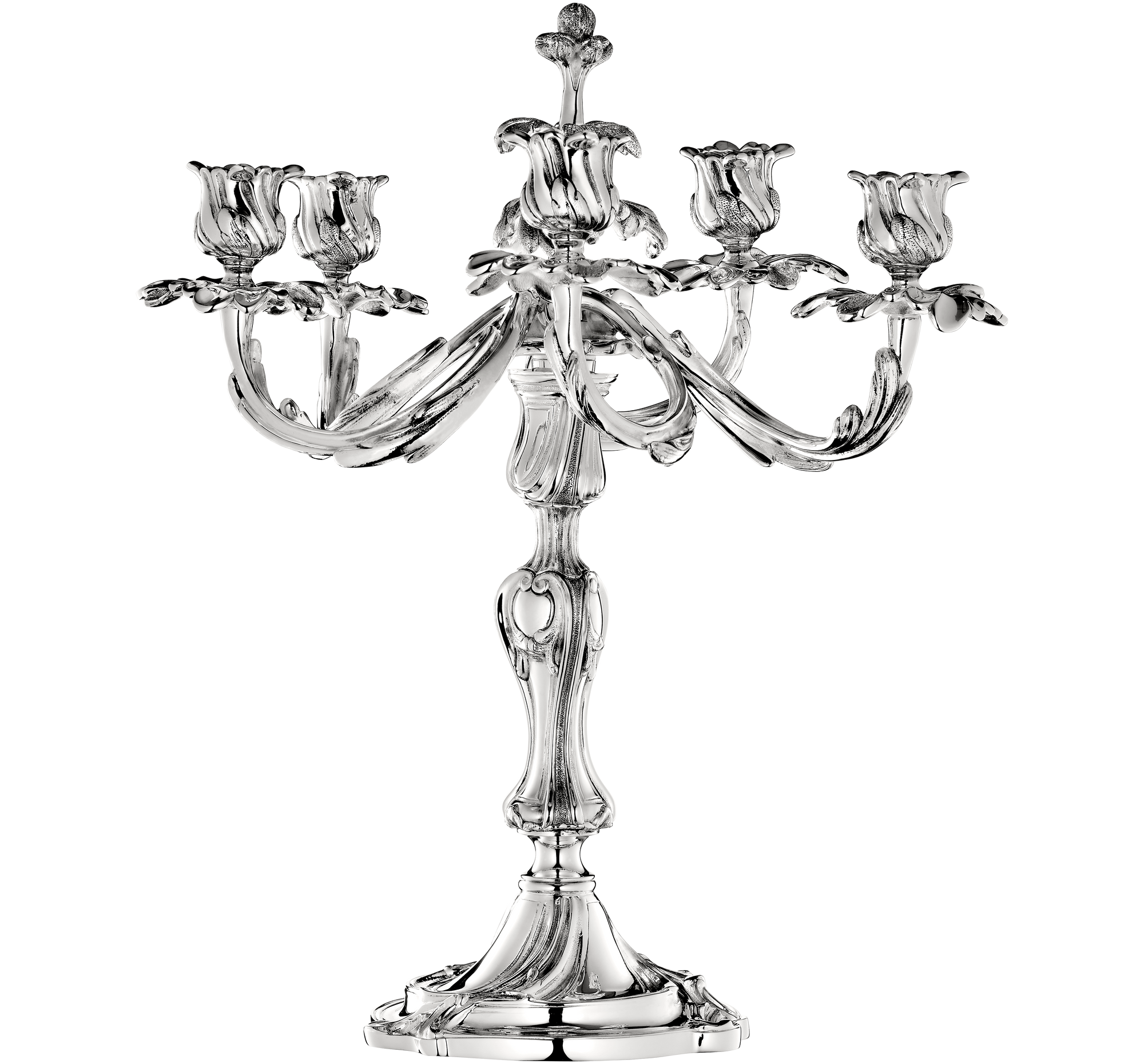 Five light candelabras - Plaqué argent