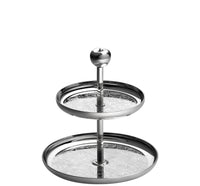2-compartment silver-plated petit four tray - Silver