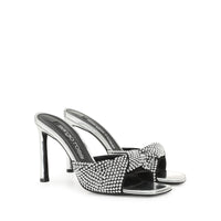Sr Evangelie 95 heeled mules in leather - Nero & Palladio & Argent