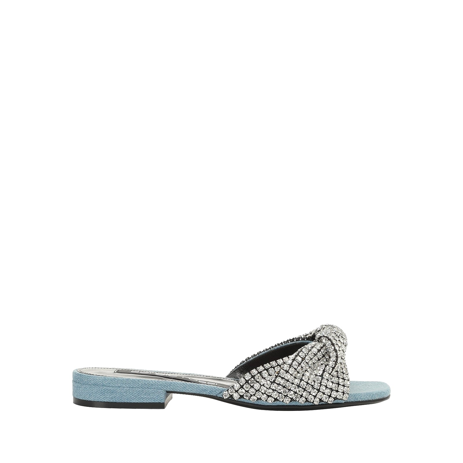 260€   Sandales Sr Evangelie en tissu - Blue & Nero & Nikel & Crystal
