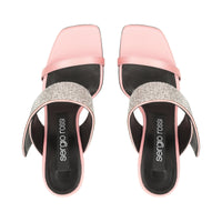 Mules Sr Paris 95 en soie - Light Rose