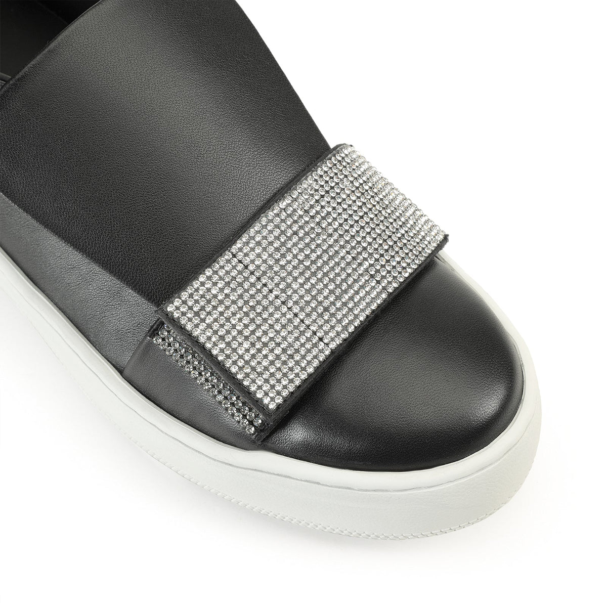 BASKETS SR1 PARIS NAPPA + CRÊPE SATINÉ + STRASS