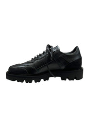 Sneakers basses à semelle crantée en cuir - Nero