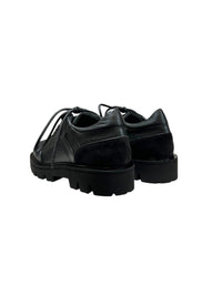 Sneakers basses à semelle crantée en cuir - Nero