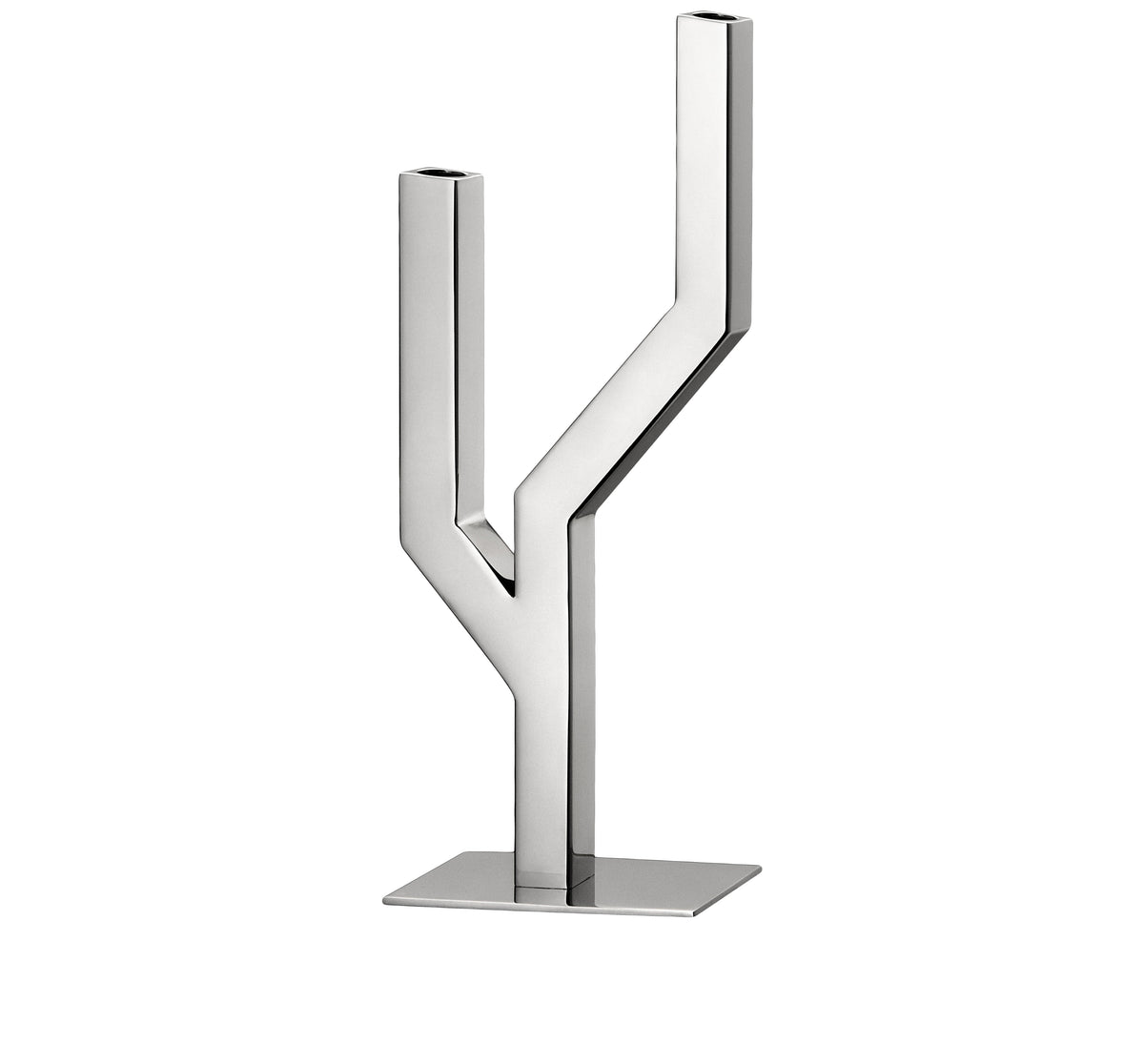 Stainless steel 2-candle candelabra - Steel