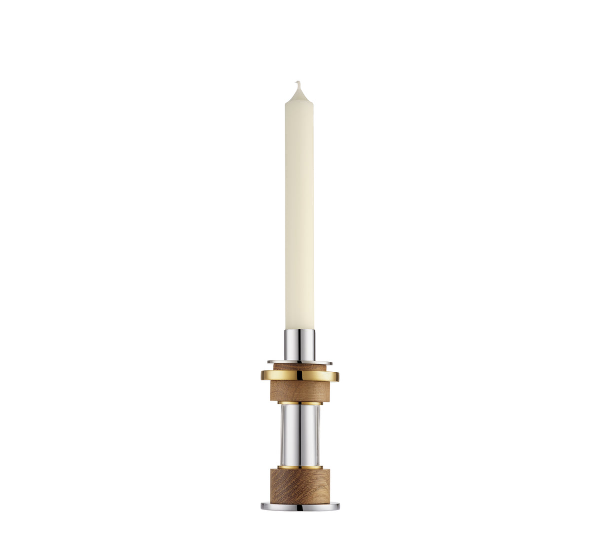 Myriade medium-sized stainless steel candle holder - Steel