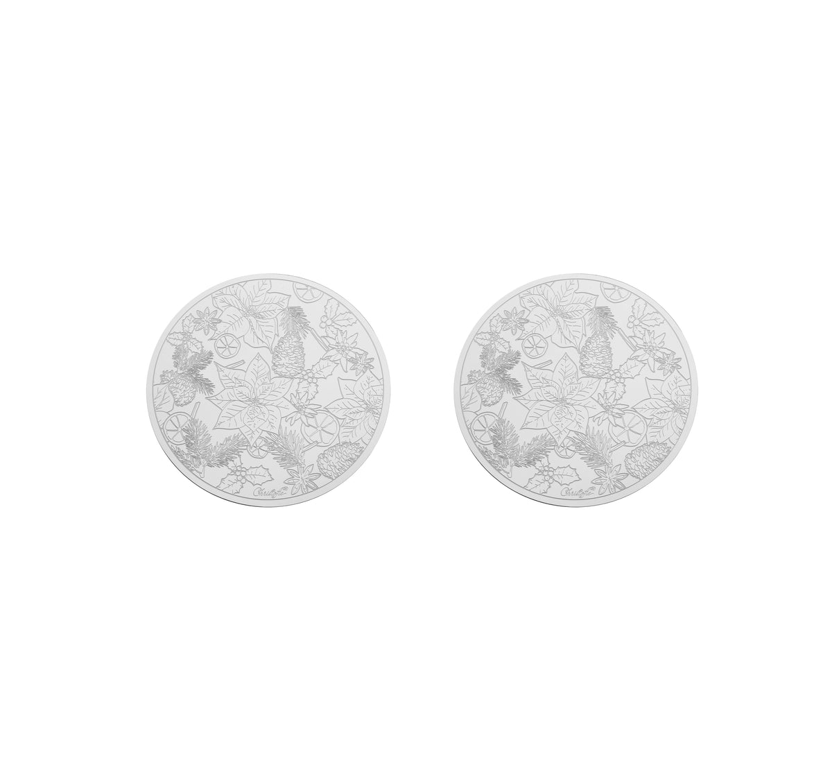 Set of 2 ‘Frosted Bouquet’ coasters - Steel