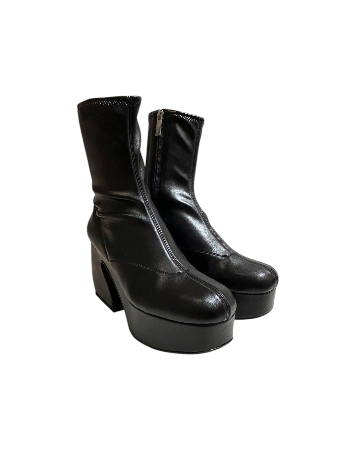 Fitted platform boots - Nero